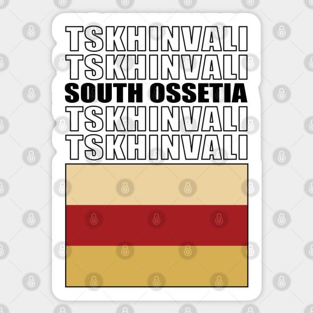 Flag of South Ossetia Sticker by KewaleeTee